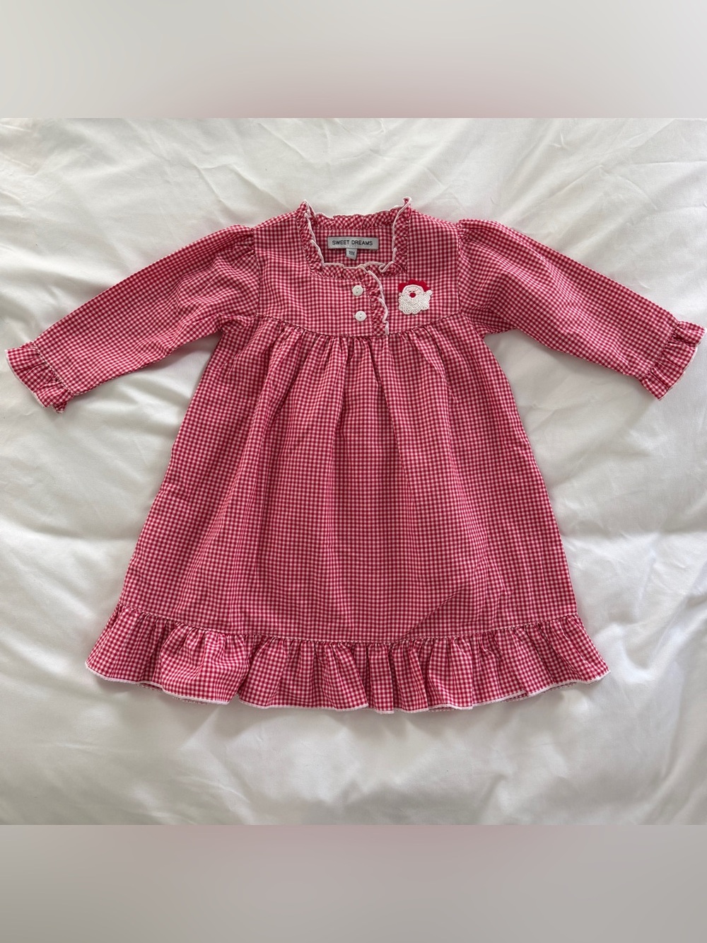 Sweet Dreams red gingham Santa Christmas dress 18mo